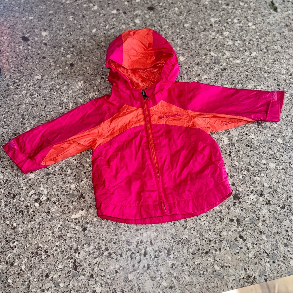 Columbia l Pink and Orange Hooded Windbreaker l Baby Girl’s Size: 3-6M